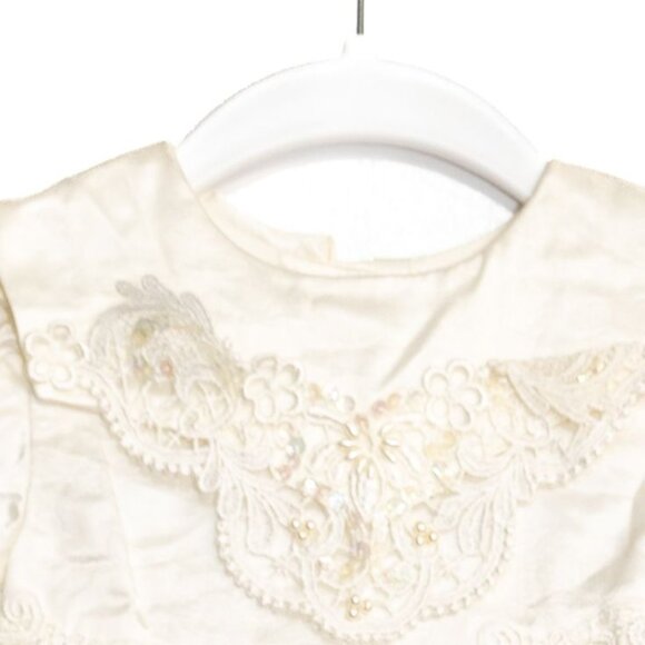 Memories Size 12M Vintage Ivory Lace Christening Gown Delicate Heirloom Baby - Picture 2 of 8